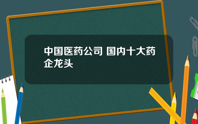 中国医药公司 国内十大药企龙头